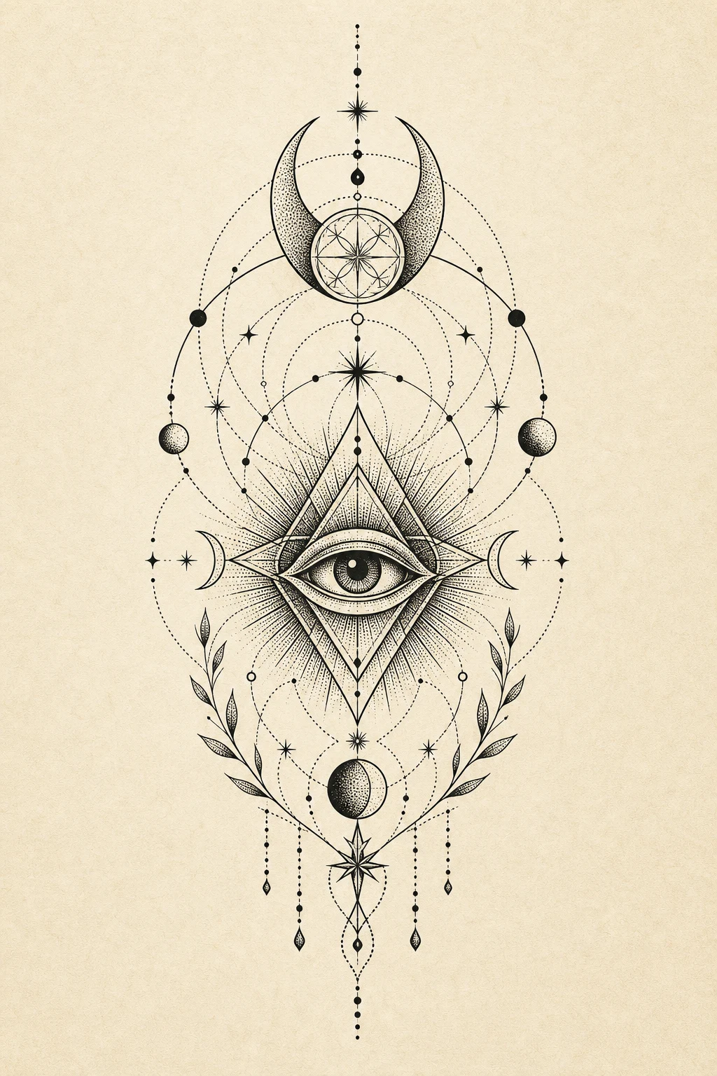 Puntos celestes y ocultistas Dotwork